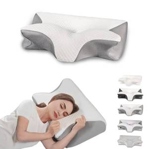 lot 19398 image: Cervical Pillow for Neck Pain Relief, Ergonomic Contour Orthopedic Pillow for Sleeping Shoulder Pain & Support, Cozy Memory Foam Neck Pillow Mesh Pillowcase for Side Back Stomach Sleeper(Grey)