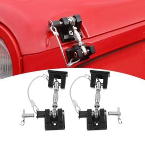lot 20008 image: PDKLIN for Jeep JK JL Hood Latches with Lock for 2007 Wrangler for 2020 Gladiator JT Aluminum Hood Lock Catch Locking Kit 2pcs(Black Retro)