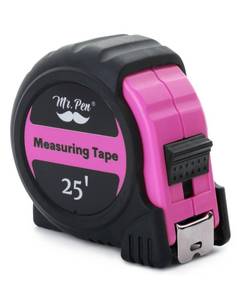 lot 20009 image: Mr. Pen- Retractable Tape Measure 25 ft, Pink, Easy Read, Steel Retractable Measuring Tape with Fractions, Ideal for Construction & DIY Projects