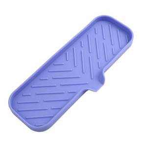 lot 20036 image: MicoYang Silicone Bathroom Soap Dishes with Drain Spout-Bathroom and Kitchen Sink Organizer,Sponge Holder,Dish Soap Tray,Perfect for Dispenser,Scrubber,Bottle on Sink or Counter-Light Purple 12�4