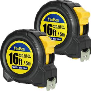 lot 20067 image: Tape Measure 16 ft, 2 Pack Easy Read Measurement Tape, Self-Locking Measuring Tape Retractable 1-Inch Wide x 16 ft