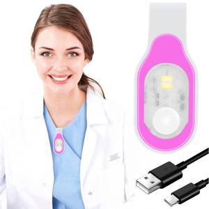 lot 20070 image: Mayaugst Nursing Night Light Clip on Rechargeable NightShift Nurse Light Hands Free LED Flashlights Running Lights for Walking Running Pets Outdoor Emergency (Pink)