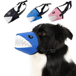 lot 20072 image: Colenumone Dog Muzzle Shark Design �� Mesh Soft Muzzle for Small Medium Large Sized Dogs, Adjustable for No Bark, BitingScavenging, Licking & Chewing(Pink-M)