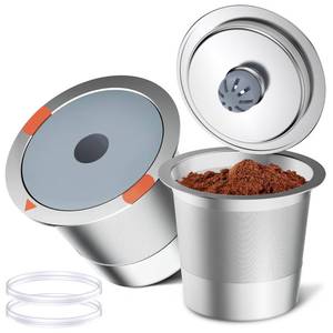 lot 20078 image: Noalto Reusable K Cups and Coffee Pods,Universal stainless steel k Cups for Keurig 2.0 and 1.0 Coffee Makers machine(2pack)