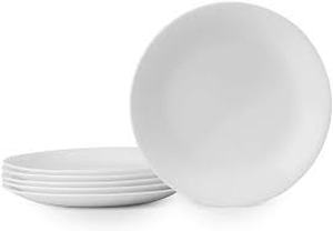lot 11601 image: BEESEN BB312 White Glass Plates Set 6 9in In Diameter