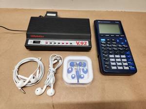 lot 22 image: USRobotics V.92 56K Fax Modem with TI-81 Calculator Bundle