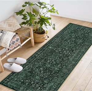 lot 211465 image: Garvee Persian Dark Green 2x6 Vintage Floral Boho Area Rug for Living Room Bedroom, Large