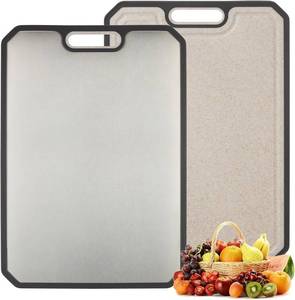 lot 311386 image: Garvee Stainless Steel Cutting Board for Kitchen, Double Sided Chopping Board with Deep Juice Groove & Handle, Stainless SteelPP, Dishwasher Safe, 15x10 Inch (15.2L x 10.5W)