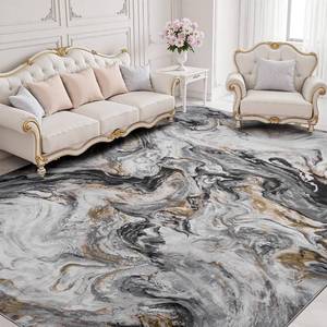 lot 311403 image: 5x7 Area Rugs for Living Room, Modern Abstract Rug for Bedroom, Contemporary Machine Washable Rug, Large Stain Resistant Carpet for Dining Room Playroom Home Office, Pet & Kids Friendly