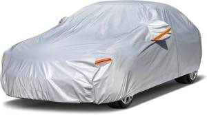 lot 311410 image: Kayme 6 Layers Car Cover Waterproof All Weather for Automobiles, Outdoor Full Cover Rain Sun UV Protection with Zipper Cotton, Size A2 3XL Universal Fit for Sedan (186-193 inch)