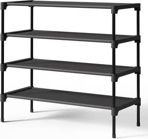 lot 311413 image: Kitsure Shoe Rack - Non-Woven Shoe Rack Shelf, Shoe Organizer for Closet, Entryway, Garage & Corridor, Stackable Shoe Shelves, X-Large, Black