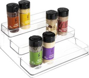lot 311427 image: SIMPLEMADE 3-Tier Spice Rack Organizer - Versatile Storage Shelf for Kitchen, Bathroom, Bedroom & Office, Set of 1, Clear