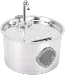 lot 311431 image: Zunate Stainless Steel Cat Water Fountain, 3.2L Automatic Pet Drinking Dispenser with USB Pump, Quiet Flowing Stream Filtered Bowl for Small Dogs and Cats
