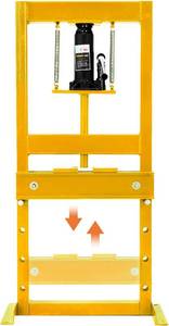 lot 411350 image: Retails for $117 Garvee 6 Ton Hydraulic Shop Press, Heavy Duty H-Frame Floor Bearing Press with Steel Plates & Adjustable Bed, for Garage Bending, Bearing, U-Joint, Metalworking (Yellow)