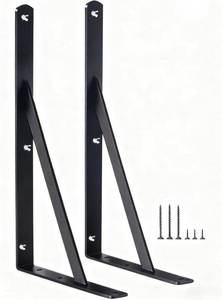 lot 411369 image: 2 Pack L16 x H 10 Black Heavy Duty Shelf Brackets