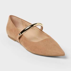 lot 12995 image: Womens Cassidee Metal Mary Jane Flats with Memory Foam Insole A New Day Taupe 11