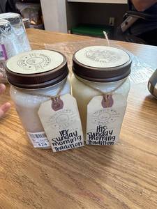 lot 4130 image: Two Whiskey Boat 16 ounce candles