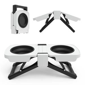 lot 594 image: Elevated Dog Bowls Stand, Portable Travel Dog Bowls with Collapsible Silicone Double Diner Bowl, 5 Cups Capacity Food and Water Bowl with No Spill Edge Non-Slip Stand,Ideal for Medium & Large Dogs - Retail $40