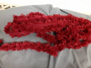lot 598 image: YYCRAFT 2 Chiffon Flower Lace Ribbon Trim for Applique Sewing Craft Wedding Bridal Dress DIY Decoration(4.5 Yards,Burgundy) - Retail $13
