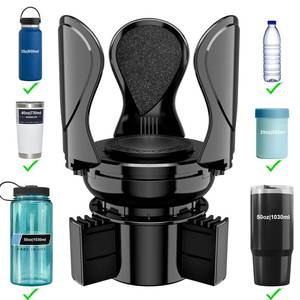 lot 611 image: Car Cup Holder Expander, Cup Holder Extender Adapter with Expandable Arm and Adjustable Base, Compatible with Yeti Ramblers 14-64oz, Hydro Flasks 18-64oz Most Coffee Mugs Bottles & Cups - Retail $16
