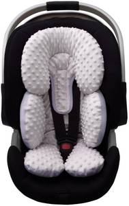 lot 623 image: Pro Goleem Infant Car Seat Head Neck Body Support, Ultra-Soft Minky and Microfiber Newborn Car Seat Insert, Perfect for Car Seat, Stroller, 2-in-1 Reversible, for Boys and Girls, Gray - Retail $20