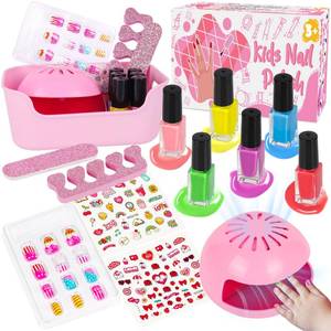 lot 633 image: EULRGAUS Kids Nail Polish Set for Girls, 14PCS Nail Art Kit with Nail Dryer, Non Toxic Nail Polish kit and Fake Nails for Kids, Girl Toys Age 6-8, Halloween Christmas Birthday Gifts for Girls 8-12 - Retail $10