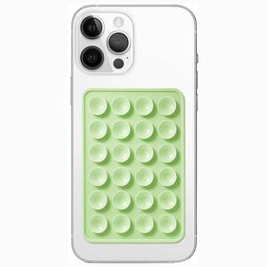 lot 645 image: Galundge Silicone Suction Phone Case Mount, Non Slip Sticky Phone Grip for Cellphone, Silicon Adhesive Suction Cup Phone Mount, Strong Grip Holder for Selfies and Videos (Light Green) - Retail $5