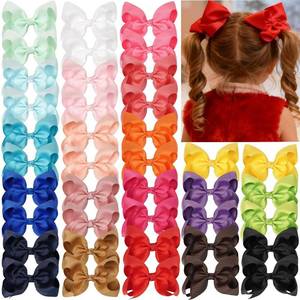 lot 660 image: JOYOYO 40Pcs 4.5 Hair Bows Alligator Clips, Grosgrain Ribbon Girls Bows Clips Barrettes Hair Accessories for Baby Girls Toddlers Kids Teens (4.5inch,20 Colors in Pairs) - Retail $10
