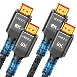 lot 672 image: Highwings 8K HDMI Cable 2.1 2-Pack 6.6FT, Slim 48Gbps High Speed HDMI Braided Cord-4K120Hz 144Hz 8K60Hz, HDCP 2.2&2.3, Dynamic HDR,eARC,DTSX,RTX 3090,Compatible with Roku TVHDTVPS5Blu-ray - Retail $14