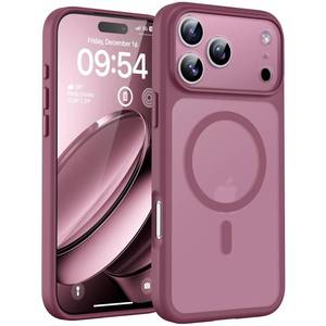 lot 684 image: TOCOL for iPhone 17 Pro Max Case, Compatible with Magsafe Charger, Full Camera Protection, Translucent Matte for iPhone 17 Pro Max Phone Case 6.9 inch (Plum) - Retail $13