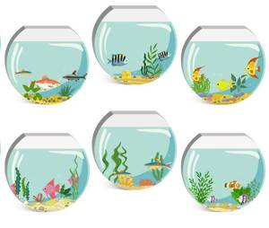 lot 688 image: PerKoop 6 Pack Funny Sticky Notes 3.15 x 3.15 Inch Fishbowl Notepads Tropical Fish Cute Sticky Notes for Office Classroom Stationery Supplies, 50 Sheetspad, Sheets in Total - Retail $9