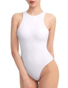 lot 700 image: PUMIEY Women Fashion Tops Tank Top Bodysuit Splashed White Large - Retail $17