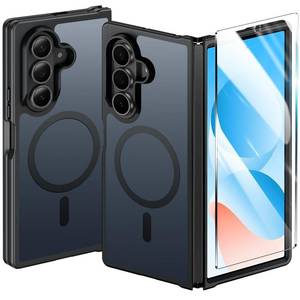 lot 714 image: FNTCASE for Samsung Galaxy Z Fold7 Case Fit for Magsafe Screen Protector Magnetic Translucent Matte, Military Grade Drop Protection, Shockproof Protective for Fold 7 Phone Cover (Black 8.0 inch) - Retail $15