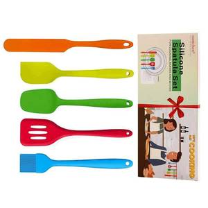 lot 718 image: Suntchen 5Pcs Silicone Spatula Set Colorful Mini Spatulas - 480°F Heat Resistant Nonstick Versatile Kitchen Utensil Set for Baking, Mixing, Cooking, Dishwasher Safe - Retail $8