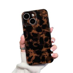 lot 720 image: XQAGU Cute Phone Case for iPhone 13 Case Amber Leopard Full Camera Protective Slim Shockproof Aesthetic Phone Case-Brown Leopard - Retail $10