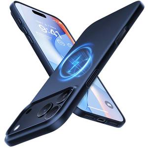 lot 722 image: TORRAS Magnetic Slim-Fit for iPhone 17 PRO MAX Case, Ultra-Thin 17 ProMax Phone Case Compatible with MagSafe, Light Anti-Scratch Matte Hard PC Bayer 6.9 inch OriginFit, Deep Blue - Retail $25