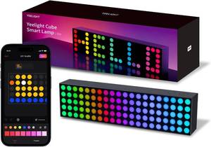 lot 730 image: YEELIGHT LED Smart Lamp, 16M Colors Option Pixel Cube Smart Table Lamp, Music Sync RGBIC Display for ClockEmoji, Works with Alexa & Matter, 2.4GHz WiFi, Desk Lighting for Gaming, Kids Room, Bedroom - Retail $30