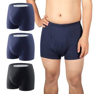 lot 734 image: TWO PACK Carer Incontinence Underwear for Men Washable Incontinence Boxer Briefs 2 Pack Leak Proof Underwear for Men Cotton Reusable Incontinence Underwear with Extended Pad Front & Rear 280ML (Large) - Retail $62