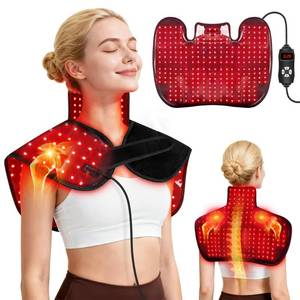lot 744 image: Red Light Therapy for Neck and Shoulders,288 Infrared Light Therapy for Neck Shoulder Pain Relief,660nm & 850nm Red Light Therapy Pad,Shoulder Wrap with Timer Remote Control for Home and Office Use - Retail $61