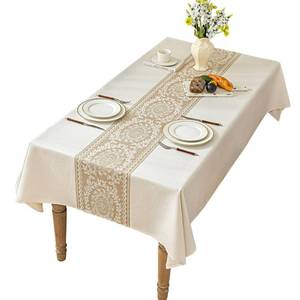 lot 748 image: UWWGKK Linen Tablecloths for Rectangle Tables,About 8 FT Table Cloth Advanced Waterproofing Technology for Dinningroom,Farmhouse - Retail $30