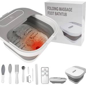 lot 752 image: UNIFULL Collapsible Foot Spa Bath with Heat and Massage Rollers, Bubble, Foot Pedicure Kit, Temperature Control, Red Light, Pedicure Foot Spa, Foot Bath - Retail $38