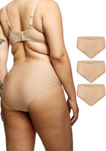 lot 777 image: LEAKPROOF2.0 Seamless Mid Rise Brief Period Underwear for Women  Period Panties Holds 6 Tampons  Leak Proof Incontinence Underwear (SM, 3-Beige) - Retail $40