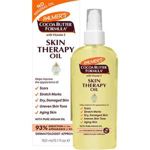 lot 778 image: Palmers Cocoa Butter Formula Skin Therapy Moisturizing Body Oil with Vitamin E & Pure Argan Oil, Deep Body Moisturizer for Dry, Damaged Skin, 5.1 Ounces - Retail $11