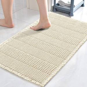 lot 782 image: H.VERSAILTEX Upgraded Waffle Bath Mat Super Absorbent Non Slip Bath Rug for Bathroom Floor, 17 x 24, Ivory - Retail $14
