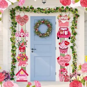 lot 787 image: CroBlissful 10 Pcs Happy Easter Porch Banner Pastel Bunny Egg Front Door Party Sign Wall Hanging Spring Decorations and Supplies for Home Office Farmhouse Holiday Decor