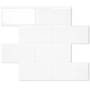 lot 791 image: STICKGOO 10-Sheet Thicker Design Peel and Stick Subway Tile, Stick on Tiles Backsplash for Kitchen & Bathroom in White - Retail $37