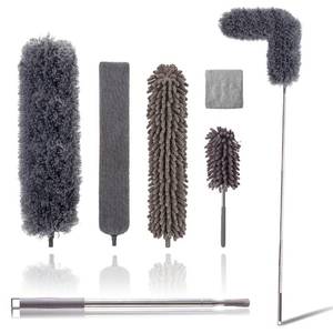 lot 797 image: Upgraded Dusters for Cleaning (6pcs), Ceiling Fan Duster with 100 Thickened Extension Pole, Extendable Long Microfiber Duster for High Ceilings, Reusable & Washable Dusting Wand by OOSOFITT - Retail $20