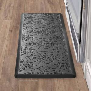 lot 802 image: Chef Gear - Anti-Fatigue Wellness Kitchen Mat - Marni Design - Cushioned Comfort Chef Mat - Faux Leather - Cooking & Standing Relief -Skid-Resistant - Measures 17.5x48 - Black - Retail $26