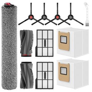 lot 805 image: Leemone 12 Pack E25 E28 Replacement Parts Kit for eufy E28  E25 Omni Robot Vacuum, E25 Accessories Parts with 2 Dust Bag, 4 Side Brushes, 1 Rolling Brush, 1 Roller Mop, 2 Filter, 1 Cleaning Brush - Retail $31