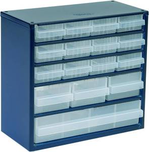 lot 812 image: Raaco Steel Storage Cabinet, Standard 30-Drawer, Clear Polypropylene Plastic Drawer �� Small Parts Organizer, Screws, Nuts & Bolts, Crafts & Hardware �� Tool Cabinet for Workbench & Wall Storage (C9-30) - Retail $59